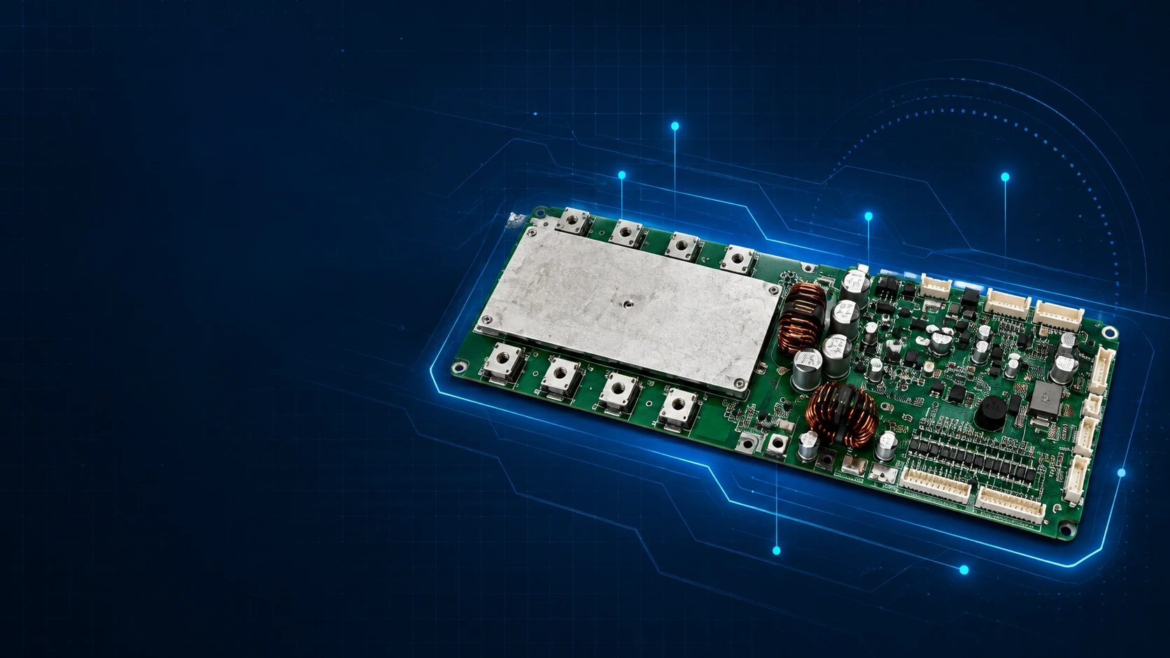 Placa BMS desenvolvida internamente pela VenX com visualização do controle de temperatura