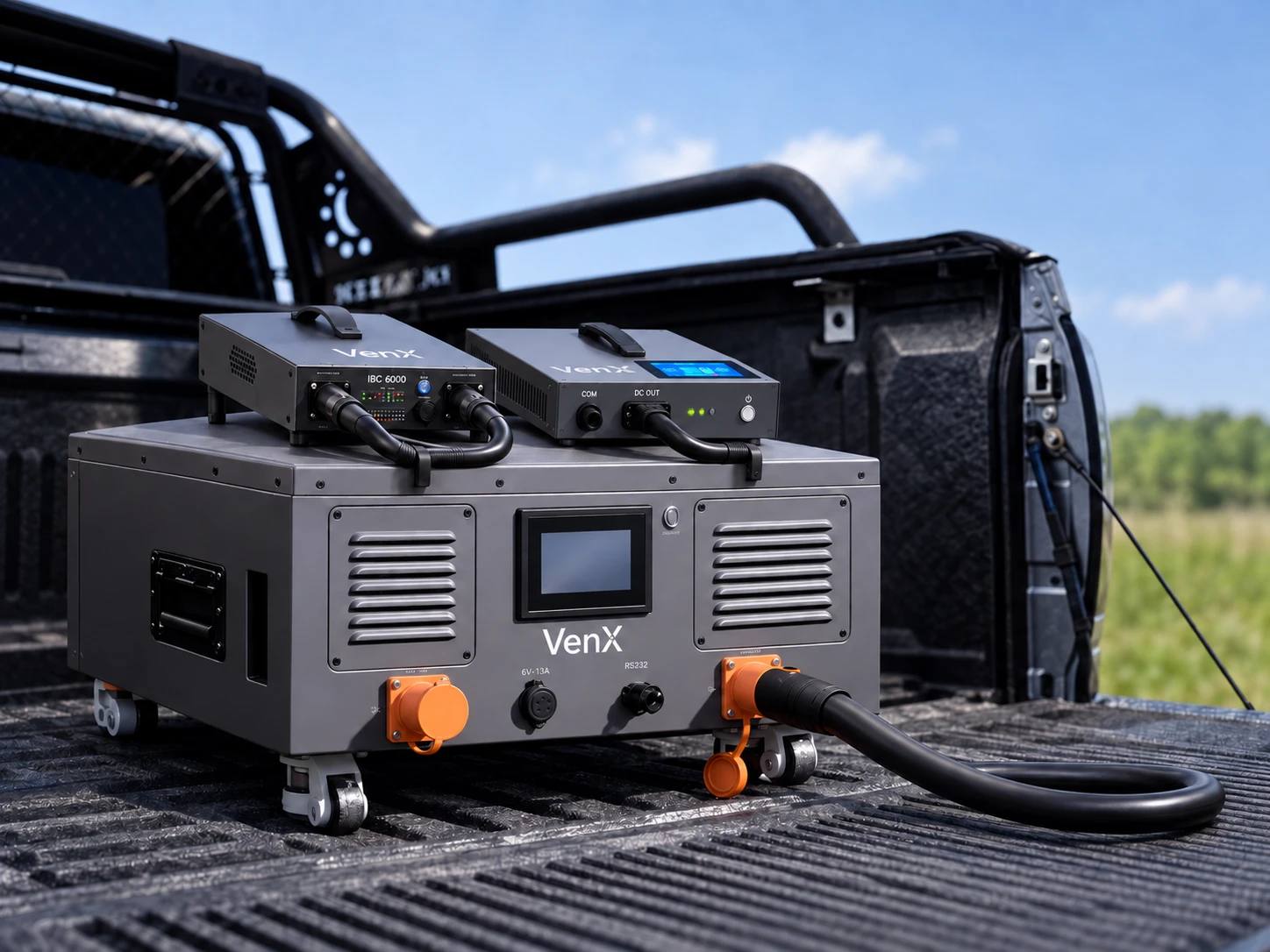 Complete VenX OP-25 system with IBC6000 AC-DC and IBC10000 DC-DC charger modules